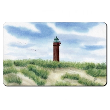 Frühstücksbrettchen Brettchen Aquarell Maritim Kunst Druck Kunstdruck Nordsee Norderney Leuchtturm Insel Strand Düne